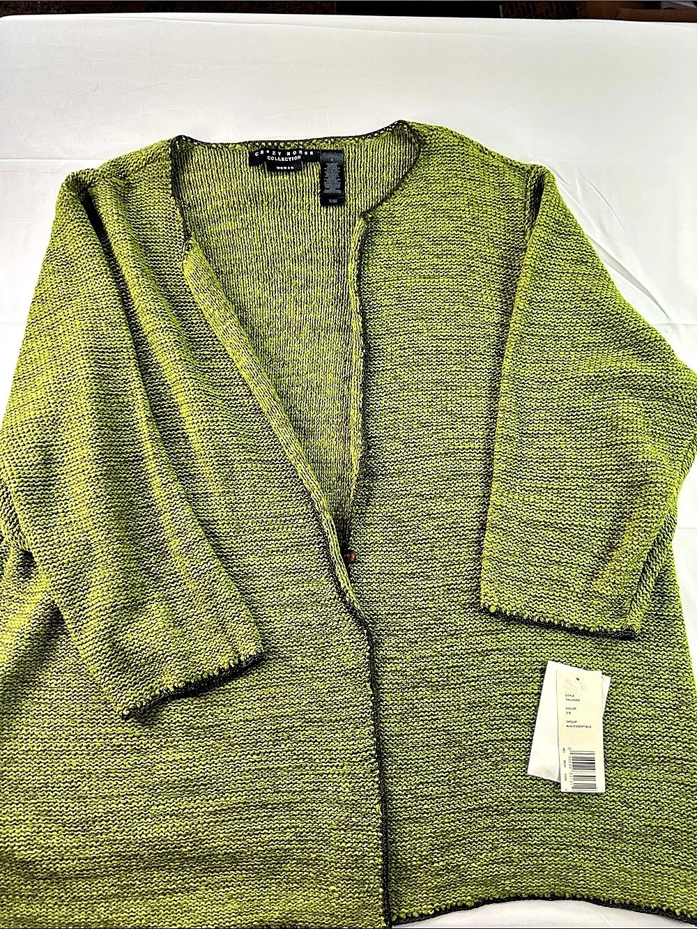 Crazy Horse Collection Green Knit Cardigan Size 3 NWT